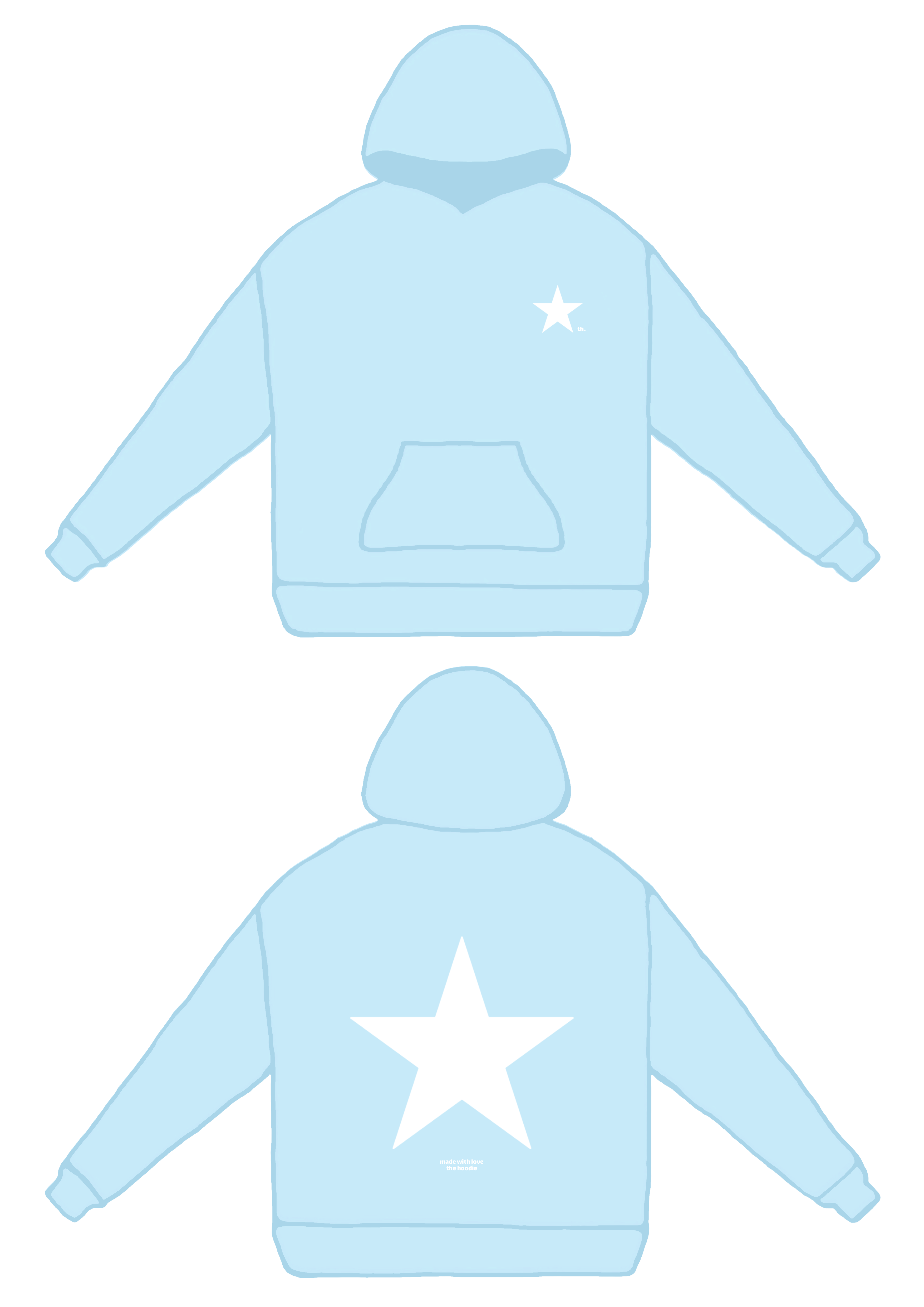 Light Blue Star Hoodie