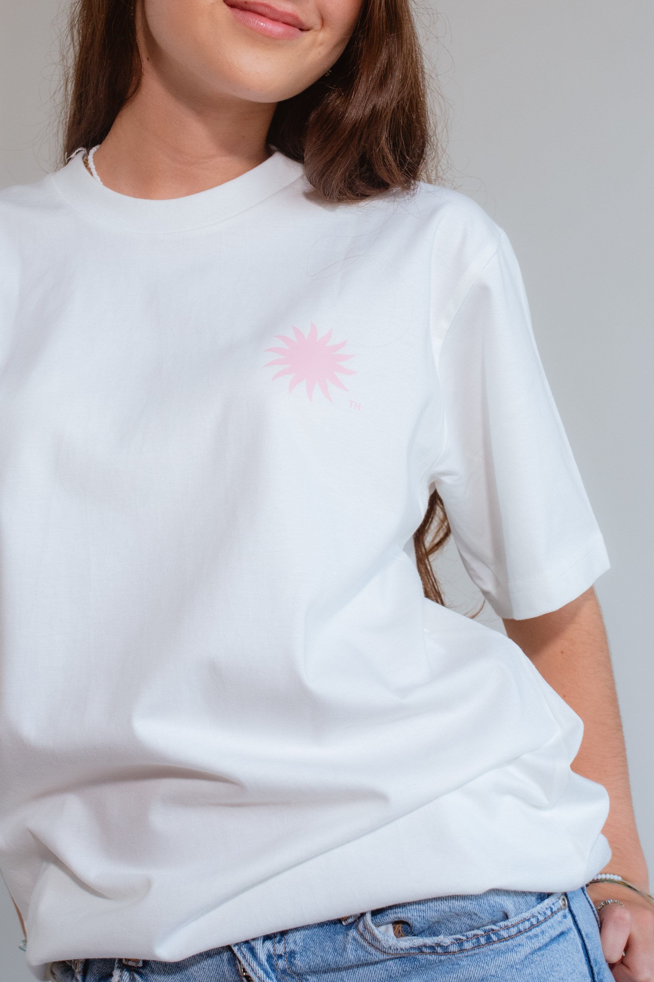 Designed Pink Oversized Shirt
