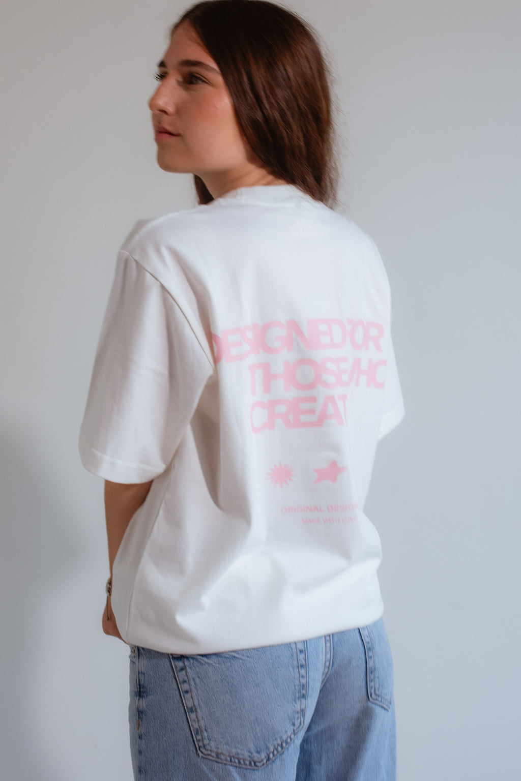 Designed Pink Oversized Shirt