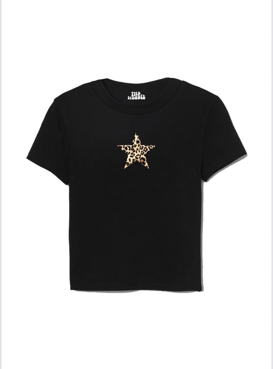 Baby tee leopard black
