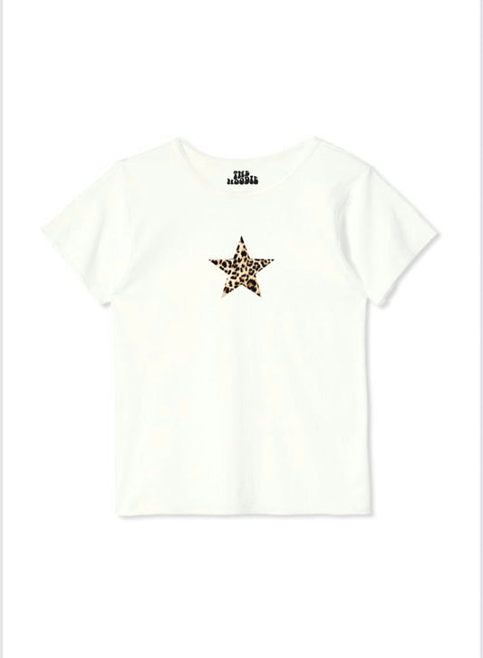 Baby tee leopard white