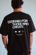 Designed Black Oversized Shirt