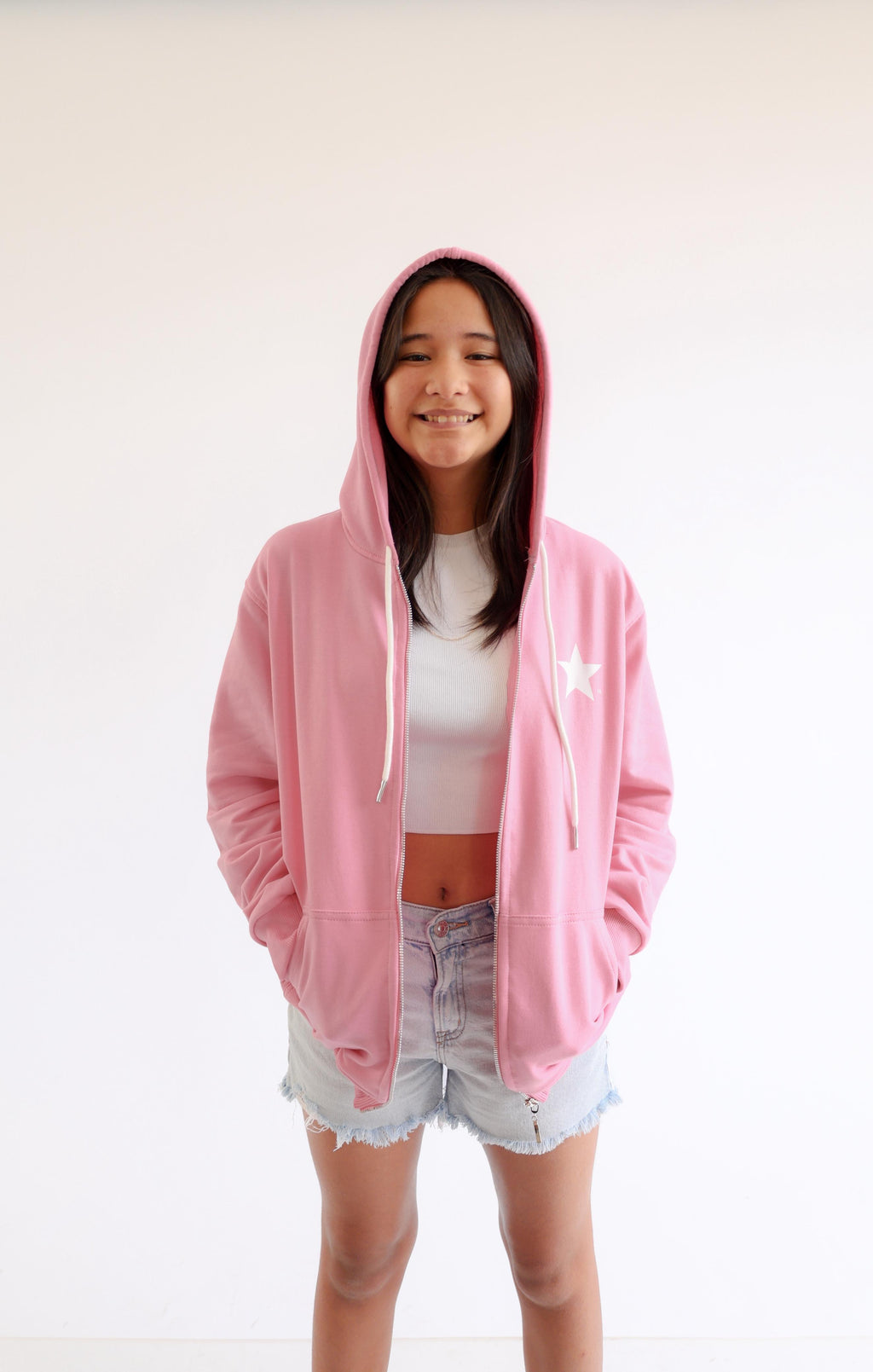 Pink Star Zip Up