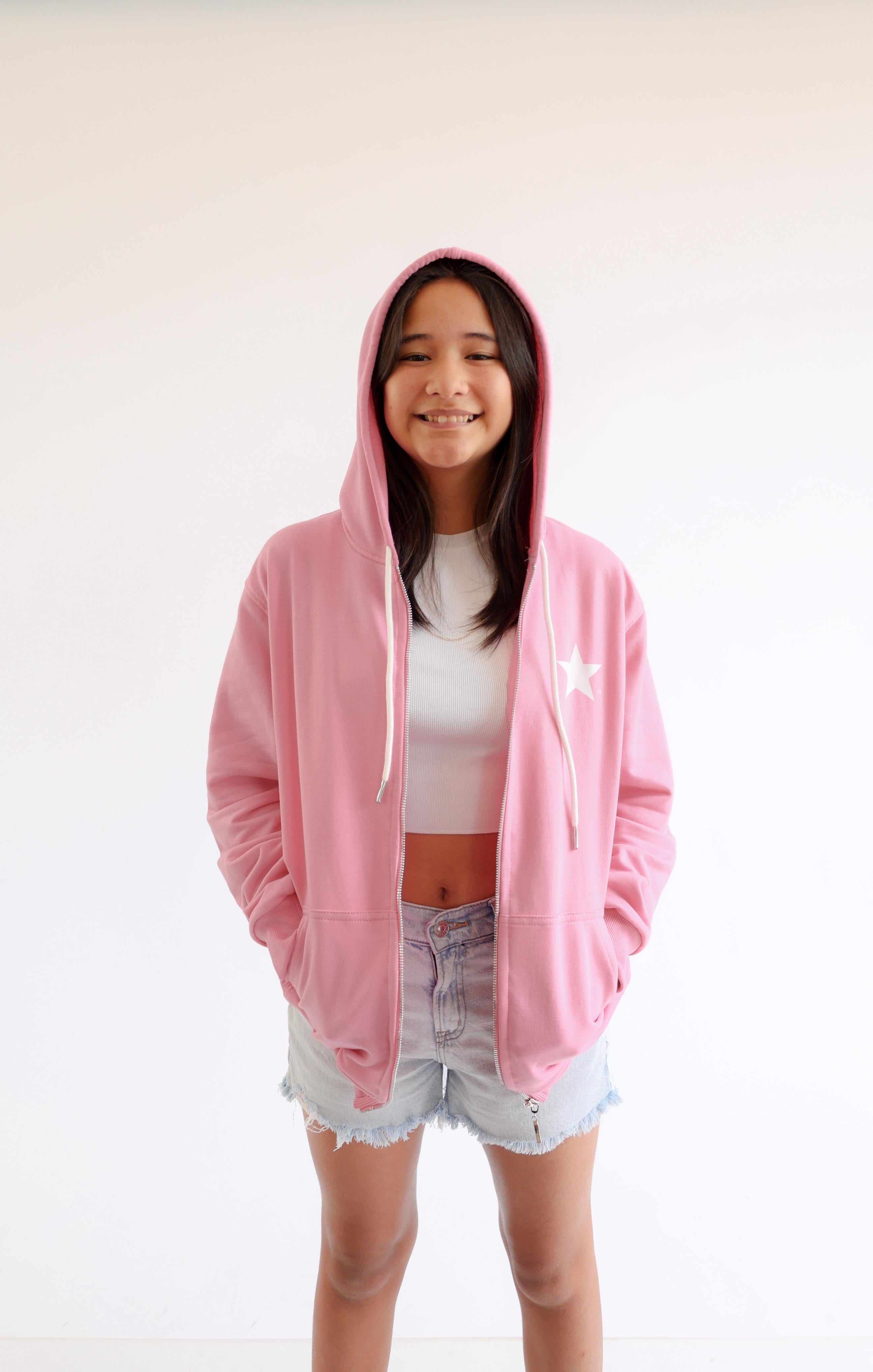 Pink Star Zip Up