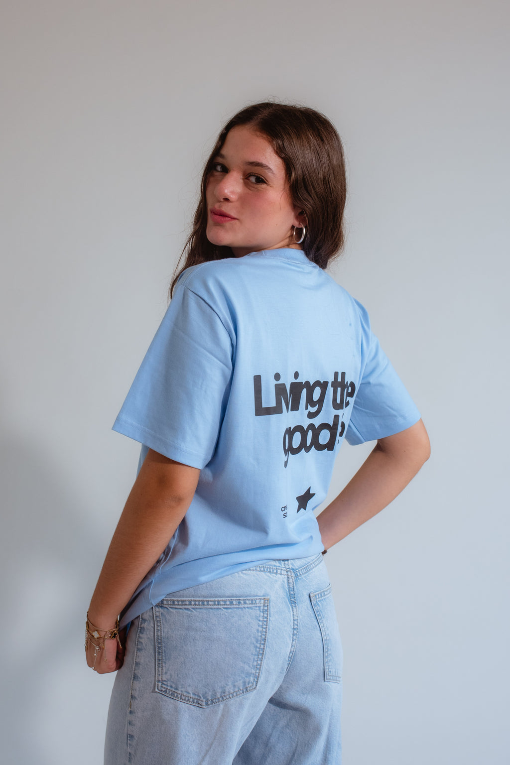 Good Life Blue Oversized Shirt