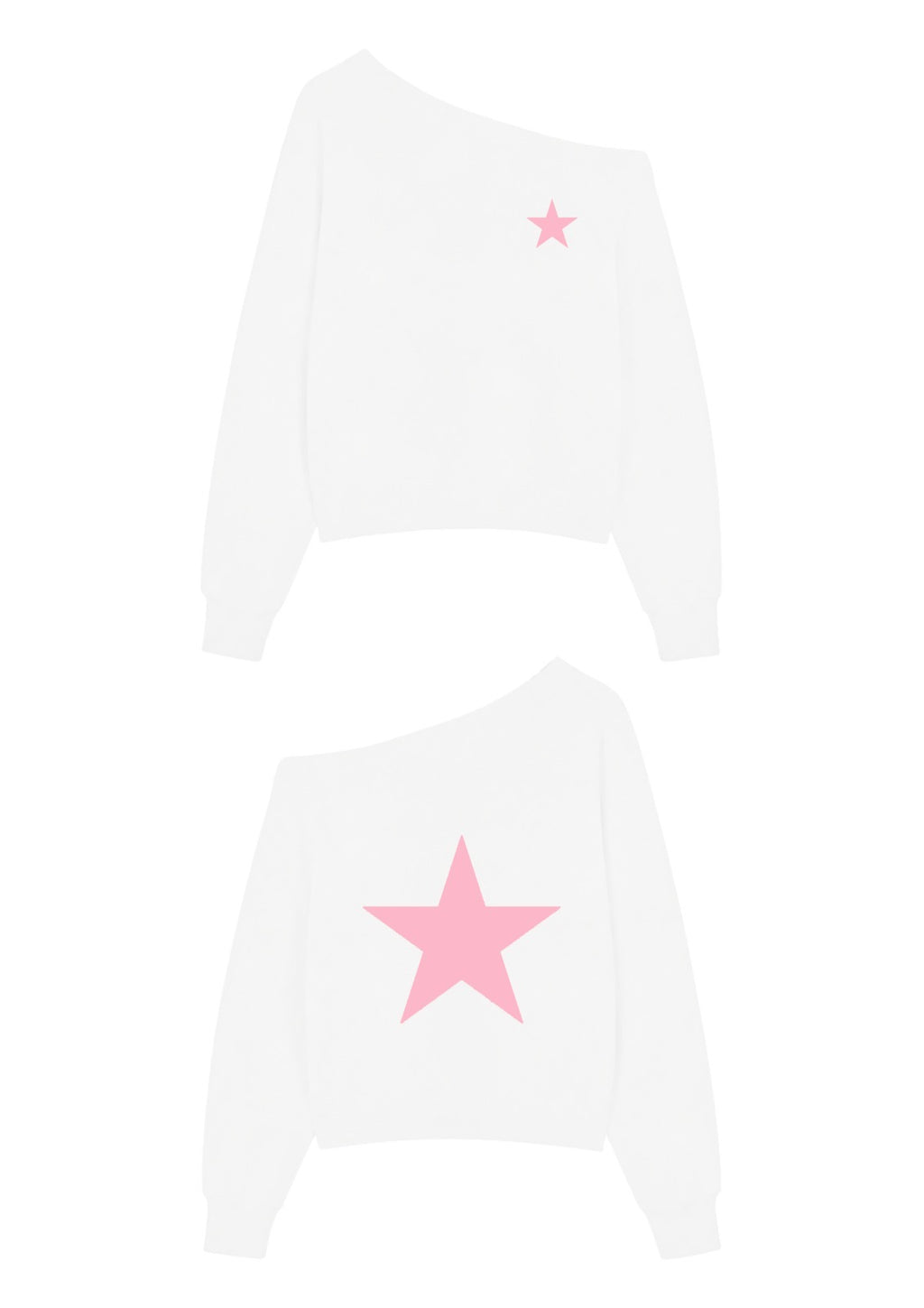Pink Star White Off- Shoulder