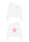 Pink Star White Off- Shoulder