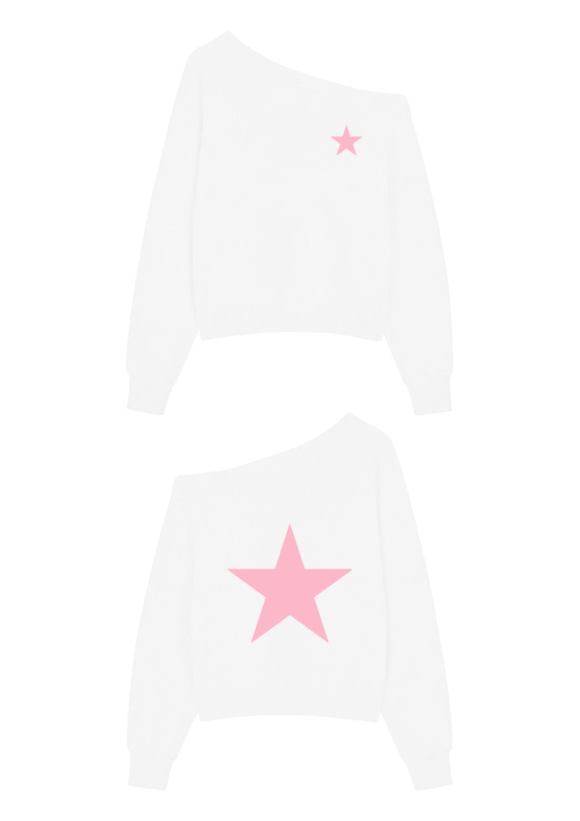 Pink Star White Off- Shoulder