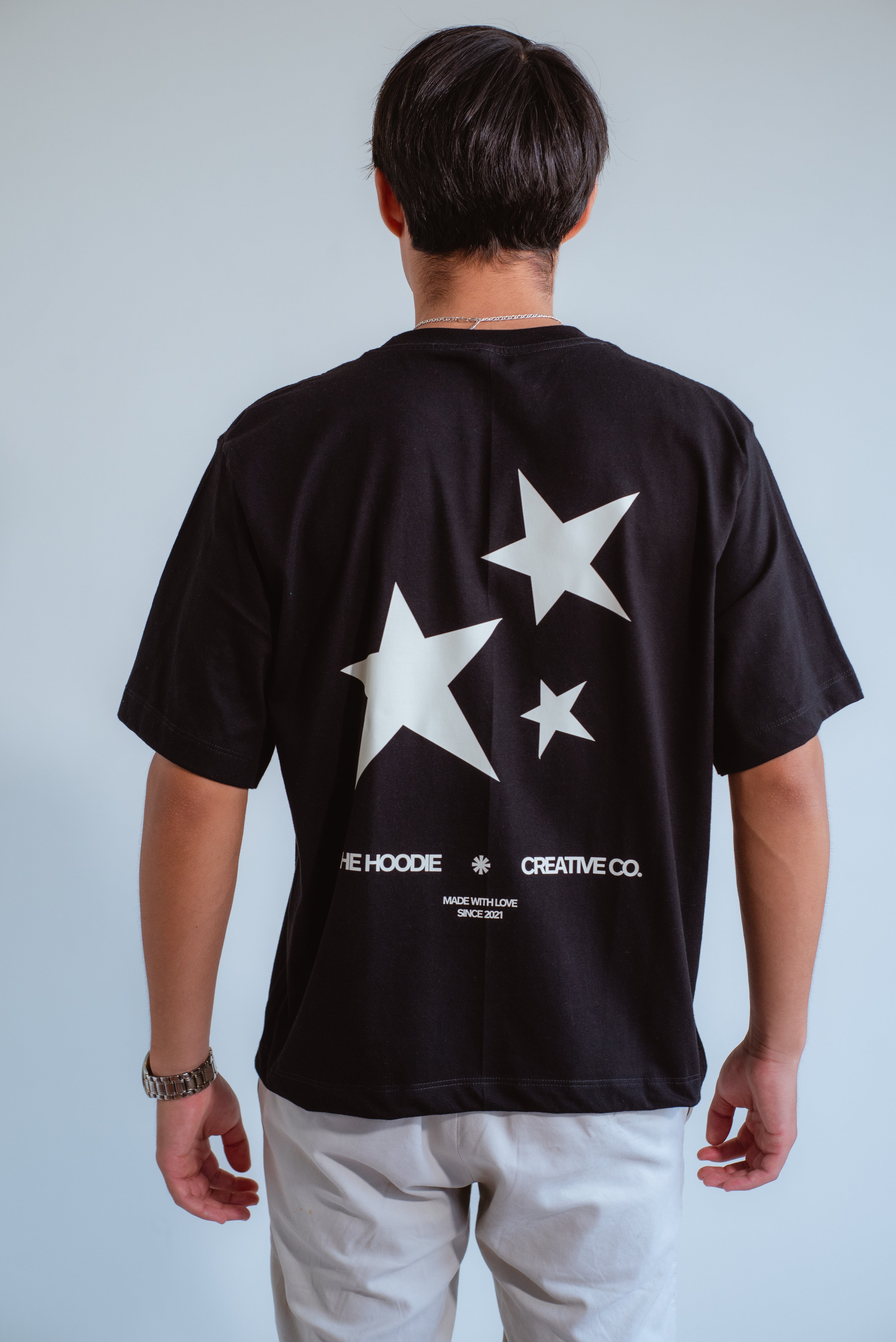 Stars Black Oversized Shirt
