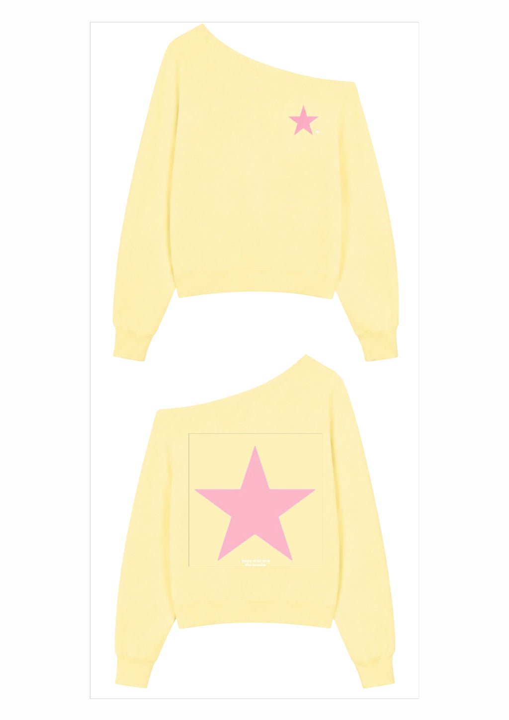 Pink Star Yellow Off-Shoulder