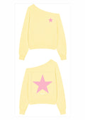 Pink Star Yellow Off-Shoulder