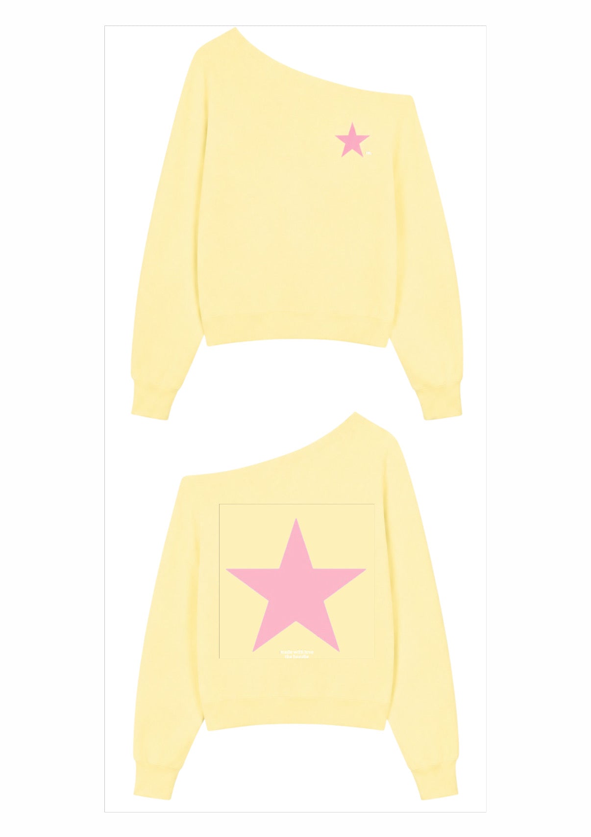 Pink Star Yellow Off-Shoulder