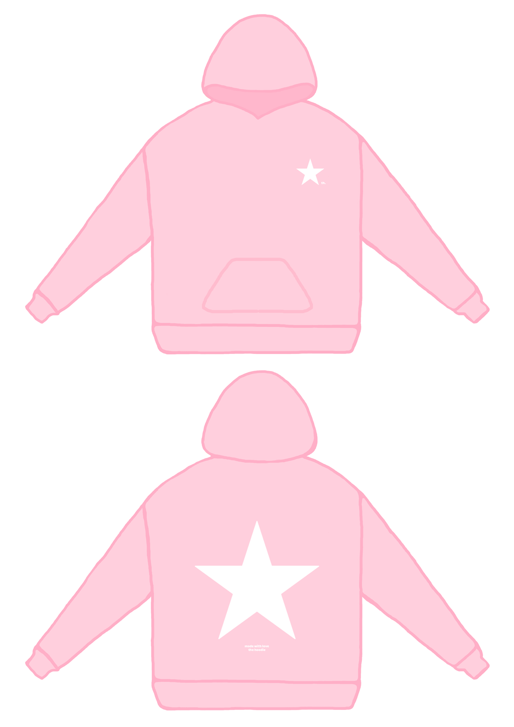 Light Pink Star Hoodie